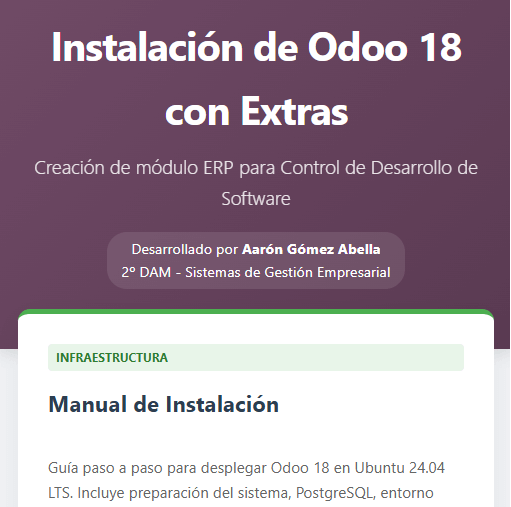 Odoo ERP proyecto